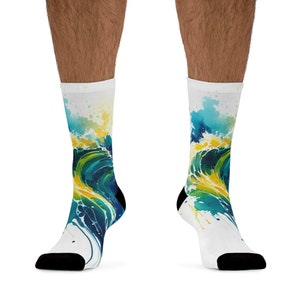 Watercolor Waves Swirling Socks - A Splash of Magic with these Eco-Friendly Beauties image 3