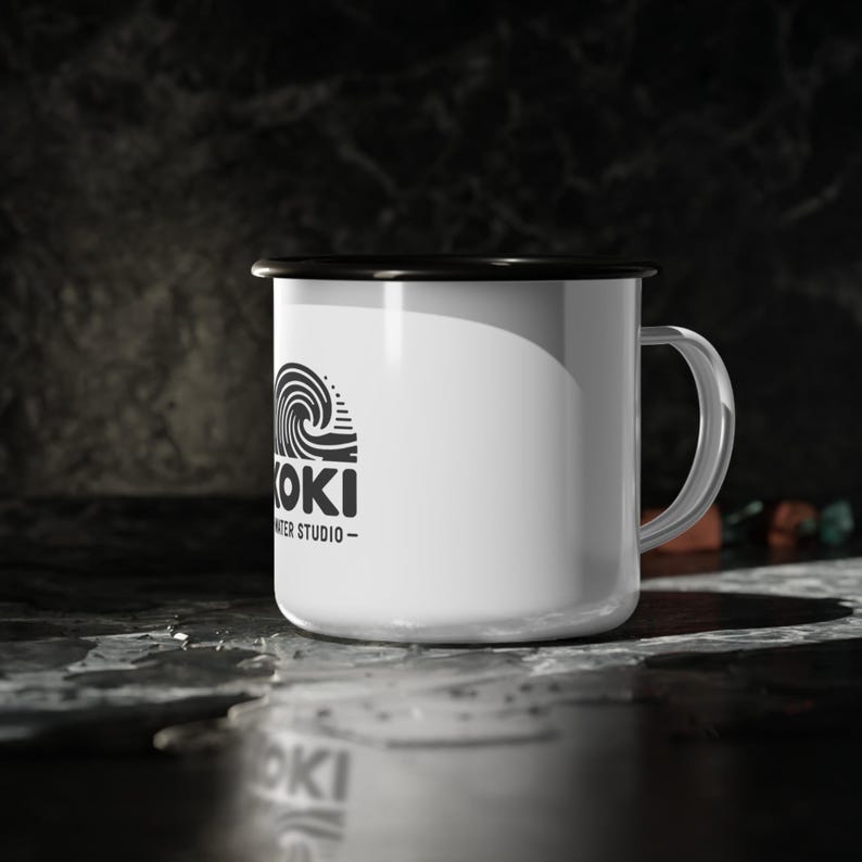 Koki Water Studio enamel camp cup | wave logo camping mug image 2