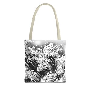 Ocean Waves Swirling Tote Bag - Carry Coastal Charm with Every Step image 4