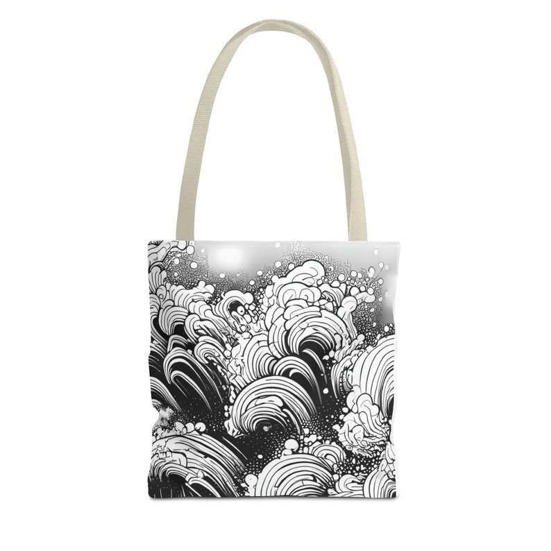 Ocean Waves Swirling Tote Bag - Carry Coastal Charm with Every Step image 4