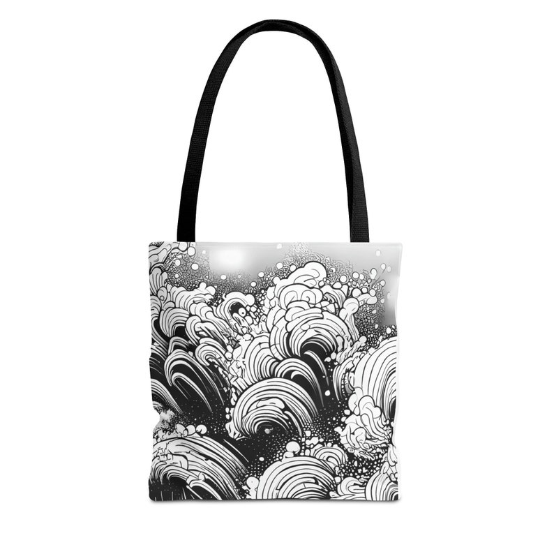 Ocean Waves Swirling Tote Bag - Carry Coastal Charm with Every Step