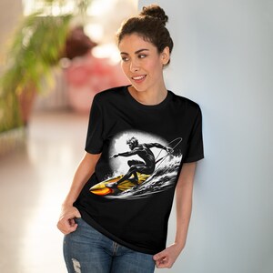 100% Organic Surfing T-shirt - Yellow Surfboard