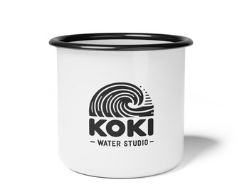 Koki Water Studio enamel camp cup | wave logo camping mug