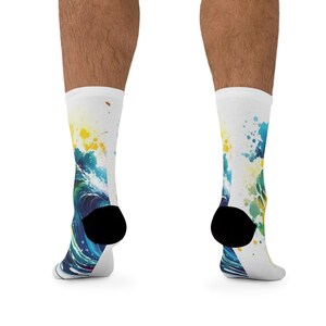 Watercolor Waves Swirling Socks - A Splash of Magic with these Eco-Friendly Beauties image 4