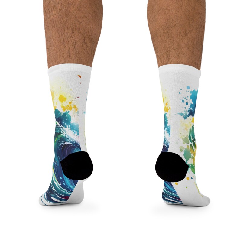 Watercolor Waves Swirling Socks - A Splash of Magic with these Eco-Friendly Beauties image 4