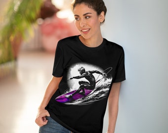 T-shirt da surf 100% organica - Tavola da surf viola