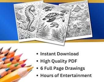 Marine Marvels: Digital Coloring Book for Ocean Enthusiasts