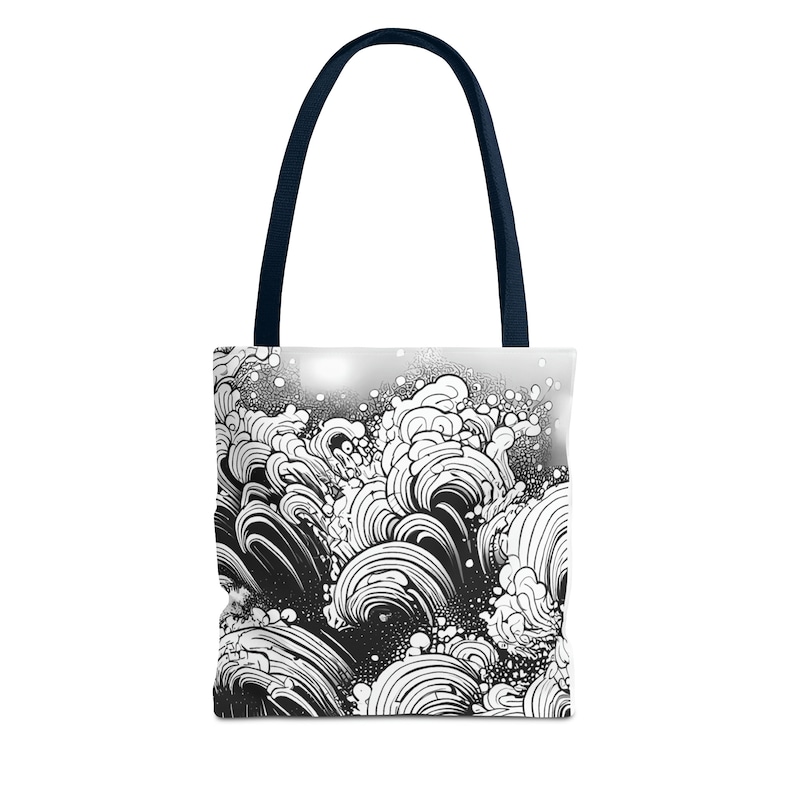 Ocean Waves Swirling Tote Bag - Carry Coastal Charm with Every Step image 5