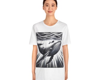 T-shirt Immersioni con una balena - Tuffati nell'avventura con questa maglietta unisex