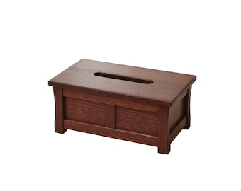 Wooden tissue box holder. Mission style.