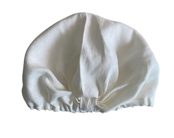 Bonnet de couchage en lin doux : bonnet de soin des cheveux respirant