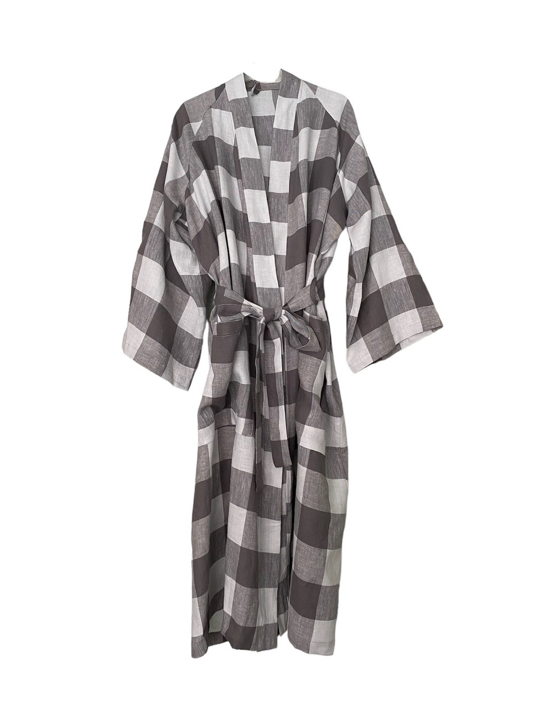 Summer Linen Bathrobe - Black