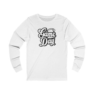 Camisa de manga comprida de futebol para dia de jogo - camiseta de futebol, camiseta gráfica para dia de jogo