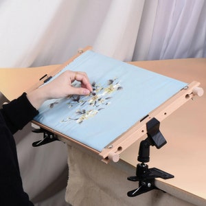 Clip para aro de bordado (2 o 4 piezas), de metal, giratorio 360 grados, abrazadera de mesa ajustable, accesorios esenciales para punto de cruz y costura con aguja.