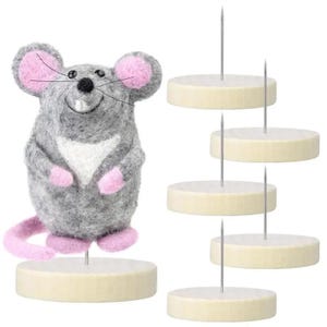 Crochet Doll Stand, 6pcs, Wooden Base Support, Non-Slip Surface Felted Animal Toy Holder, Action Figures Display, Home Decor Craft Accessory