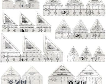 Quilting Ruler, 45/60/90 Degree, Clear Acrylic, Various Sizes, Double Strip, Patchwork  Tool, Knitting Sewing Accessories DIY Craft Template