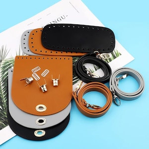 3Pcs Bag Accessories Sets, Leather, Cover Bottom Shoulder Straps Accessories, Women Crossbody Backpack Replacement, DIY Making Reinforcement