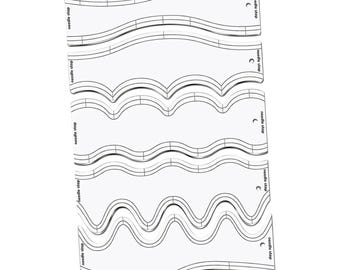 5Pcs Wave Quilting Rulers, Multipurpose Acrylic Quilt Rule Set, Transparent Clear Lines, Sewing Cloth Cutting Tool, DIY Patchwork Templates