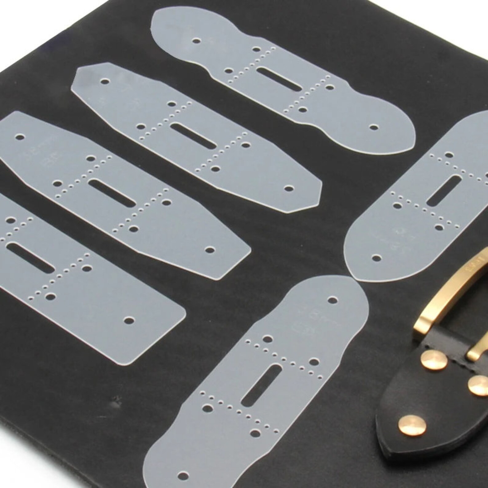 Leather Belt Punch Hole Template, 6pcs, PVC Plastic, Various Sizes ...