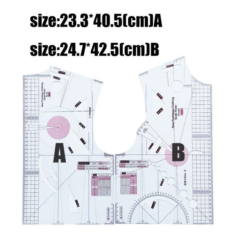 Garment Template, 3pcs, Clothing Pattern Drafting, Apparel Sketching, 1 ...