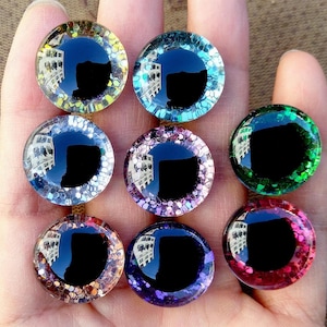 Doll Safety Eyes, 20pcs, Plastic, Various Sizes, Colorful Glitter, Amigurumi Eyeballs, DIY Plush Toy Crochet Stuffed Animal Making Accessory