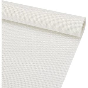 May include: A roll of off-white Aida fabric, a material often used for cross-stitch and other needlecrafts. The fabric has a grid-like pattern of evenly spaced holes, perfect for counted thread embroidery designs. The roll is unrolled.