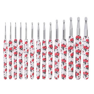 Häkelnadeln, Aluminium, weicher Gummigriff, verschiedene Größen, extra lange Nadeln, anfängerfreundliche Strick-, Häkelwerkzeuge, Garnzubehör