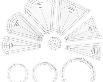 Quilting Template Set, 10pcs Acrylic, Multifunctional Petal Block Ruler, Patchwork DIY Quilt Design, Sewing Accessories, Fabric Cutting Tool