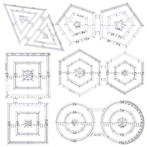 Patchwork Ruler, Transparent Acrylic, Quilting Template, Inch Measurement Sewing  Tool, Crafts Fabric Cutting Pattern Guide, Dressmaking Kit