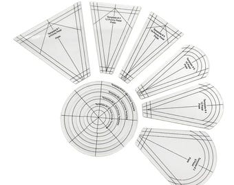 Quilting Templates, 10Pcs, Clear Acrylic, Different Styles And Shapes, Drawing Patchwork Ruler, Dresden Plate, Domestic Sewing Machine Parts