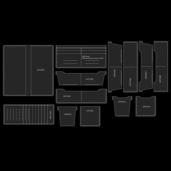 Kit Modello Portafoglio In Pelle - Stencil Acrilico Trasparente Per Fai-da-te, Cucito E Artigianato - Foto 9