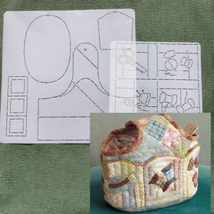 Modello per trapuntatura di cestini portaoggetti, struttura in plastica flessibile, stencil multifunzionali, cucito patchwork fai da te, lavagne da disegno riutilizzabili