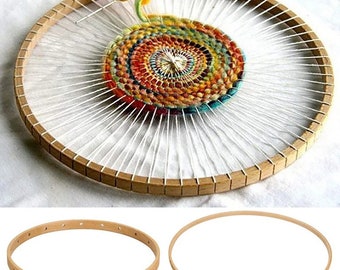 Telar de tejer de madera de haya redondo, herramientas de tejido para tapices de pared hechos a mano en el hogar, herramienta de tejer artesanal de bricolaje para el hogar, telar de tejido circular