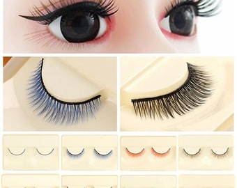 Doll Eyelashes, 1 Pair, PP Cotton Rope & Wool Material, Multicolor, Simulation False Lashes, DIY Accessories, Stuffed Toys Making Essentials