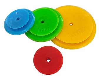 Roue de surplus de couture, 4 pièces, plastique, différentes tailles, motifs de couture patchwork de cercles, quilting scan traçage, Règle de dessin de bagues Tailor Line