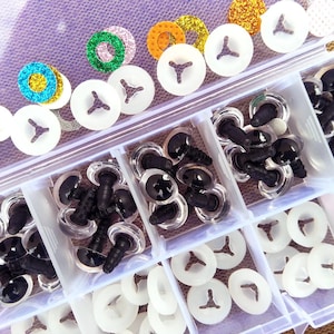 Doll Glitter Safety Eyes, 30Pcs, Plastic, Multiple Sizes Option, With Washers, Fashion Toy Craft Animal Amigurumi Crochet Making Accessories