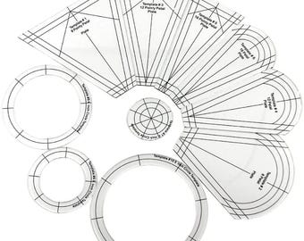 Quilting Templates, 10Pcs, Acrylic Plastic, Different Style, Free Motion Sewing Ruler, DIY Craft Drawing Sewing Tool, Cutting Patchwork Rule