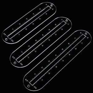 6Pcs Zipper Templates, Clear Acrylic, Various Sizes, Zip Pocket Patchwork Ruler, Multi-Functional Leather  Sewing Tools, Stitching alignment