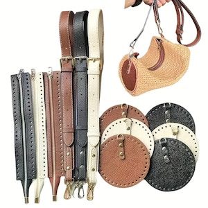 DIY Purse Making Kit, Dragon Texture Faux Leather, Adjustable Shoulder Strap, Zipper Closure, Crochet Drum Knitted Handbag Strap Accessories