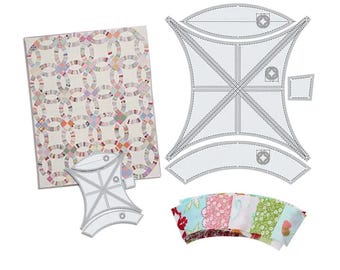 Double Wedding Ring Quilting Template, Acrylic, Multifunction Patchwork Quilt Ruler, DIY Fabric Sewing Pattern Stencil Craft Stitching Tool