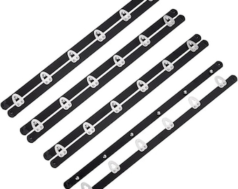 4 Pairs Corset Busks w/ 6 Hook Eye Closures, Black Stainless Steel Boning Strip, Dress Making Structured Garment Lingerie Fashion DIY Sewing