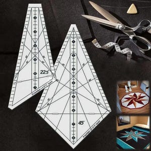 Righello per quilting, acrilico trasparente, modello patchwork Squedge, stencil per cucito fai da te, strumento di sartoria creativo, kit per disegno artigianale, ausilio per il taglio