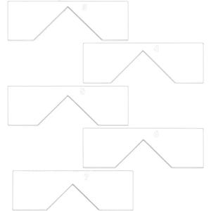 May include: Five clear acrylic quilting templates, each rectangular with a central V-shaped cutout. Numbers 3, 4, 5, 6, and 7 are printed on each template, indicating sizes or patterns.