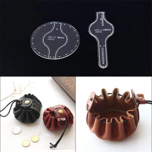 Leder Geldbörse Vorlage, 2 Stück, transparent Acryl, Lederhandwerk Schneideschablone, Mini Brieftasche Form, kleine Beutel Handwerk Zubehör machen