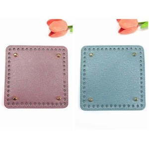 Square Bag Bottom, PU Leather, Multi-Color Handbag Making Base, DIY Crochet Crafting Material, Knitting Tote Support Pad Luggage Accessories