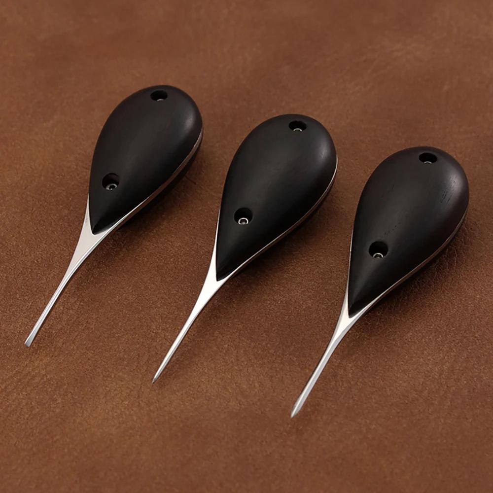 Leather Stitching Awls, 440C Steel + Rosewood Handle, Round/Diamond/French Sewing Hole Puncher, Leathercraft Tools, DIY Punching Accessories