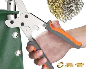 Grommet Tool Kits, Metal, Handheld Hole Punch Pliers, Manual Press Machine, Portable DIY Puncher, Garment Upholstery Leather Fabric Punching
