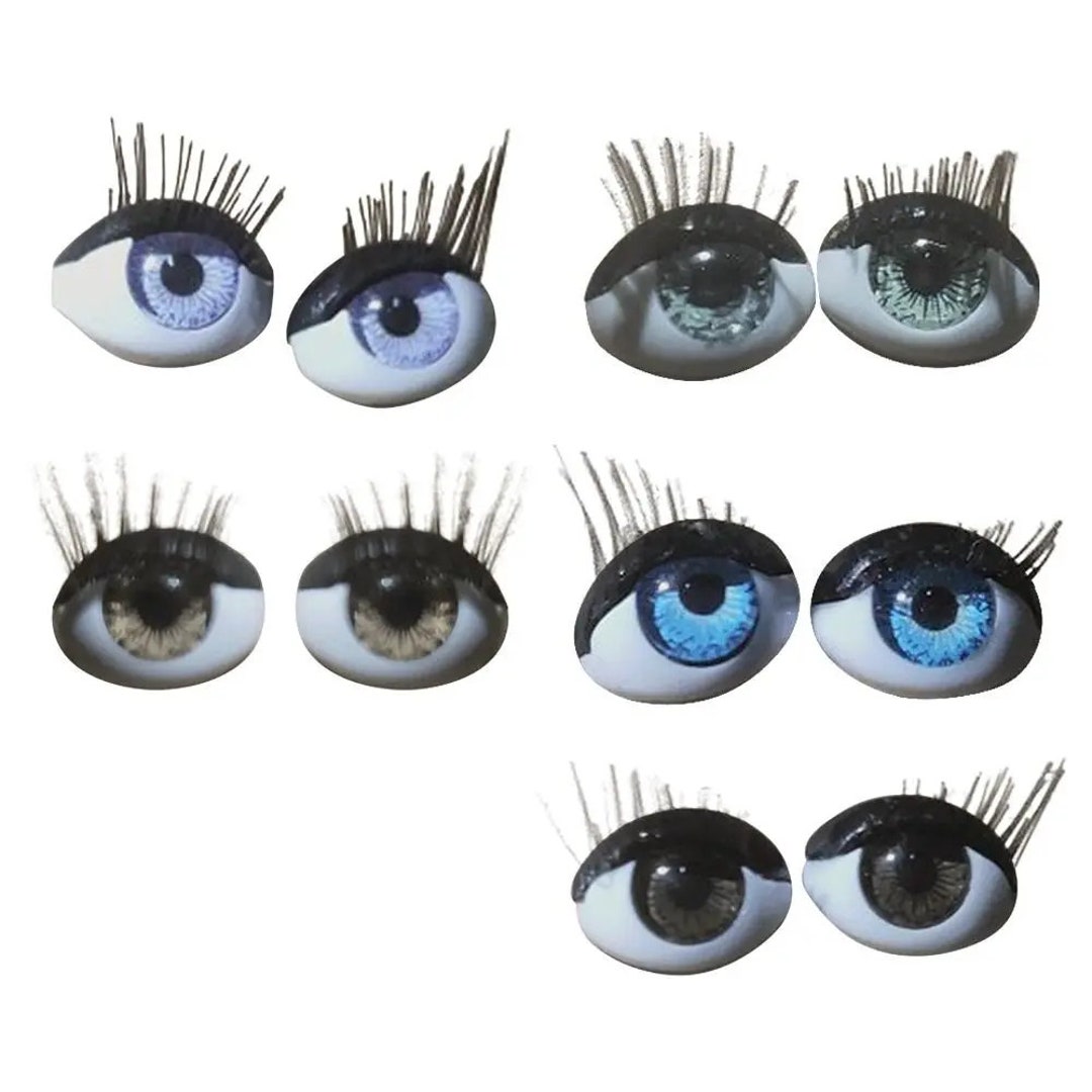 Doll Eyes, Plastic, 3D Multicolor Eyelids and Eyelashes, DIY Amigurumi