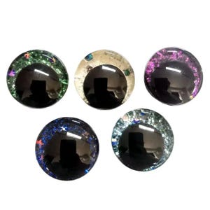 Doll 3D Glitter Safety Eyes, 20pcs, Plastic, Various Sizes, Colorful Amigurumi Eyeballs, Plush Toy Crochet Stuffed Animal Making Accessories