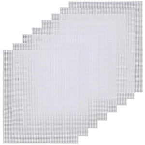 Canvasdoek, 8 stuks, witte rechthoek plastic, flexibel gaaskussen, DIY Crafts Borduren, project crafting, breigereedschap, borduurmateriaal
